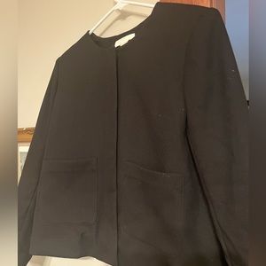 Textured no collar blazer